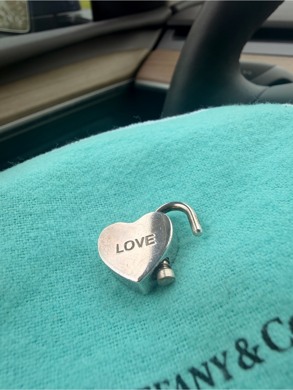 Tiffany & Co. Silver Heart Lock Charm - Picture 11 of 11